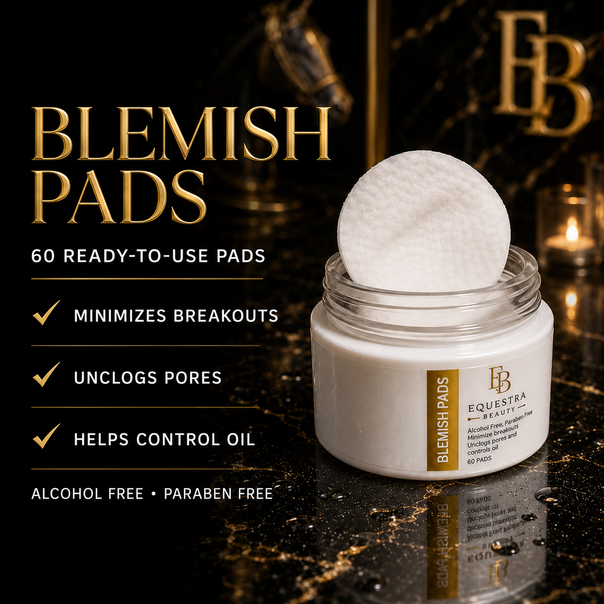 AHA/BHA Exfoliating Blemish Pads | Equestra Beauty