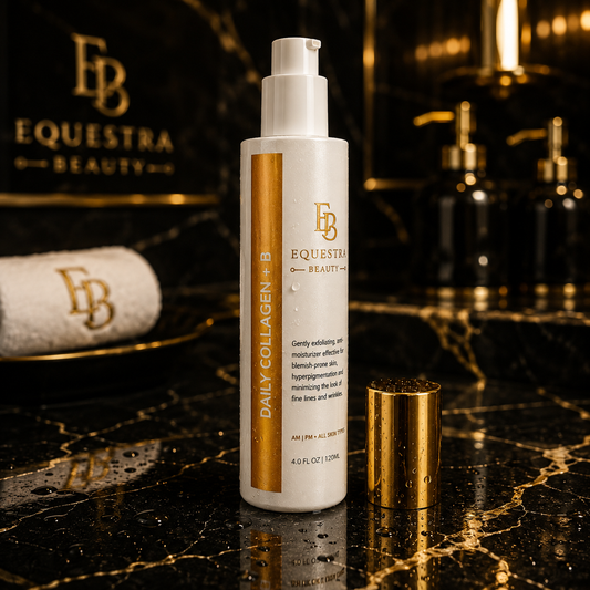 Daily Collagen and B Moisturizer bottle with open cap